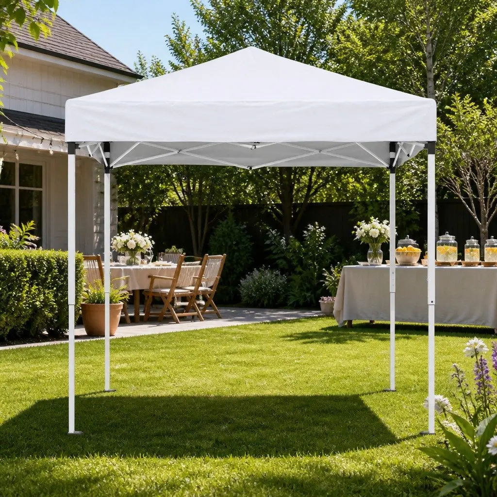 Gazebo Portable Outdoor Shelter 2x2m White Powder-coated Steel Frame