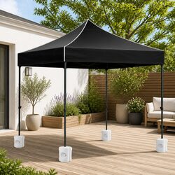 Pop Up Gazebo 3x3m Folding Marquee Tent Canopy Shade Garden Outdoor Black