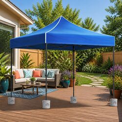 Pop Up Gazebo 3x3m Canopy with 4 Base Pods Outdoor Marquee Folding Tent Blue