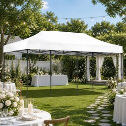 Pop Up Gazebo Tent 3x6m Outdoor Marquee Folding Canopy Garden Shade White