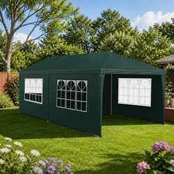 Gazebo 3x6m Marquee Tent Outdoor Wedding Party Camping Canopy 4 Window Panels