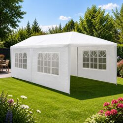 Outdoor Marquee Gazebo 3x6m Wedding Party Tent Canopy 4 Window Panels White