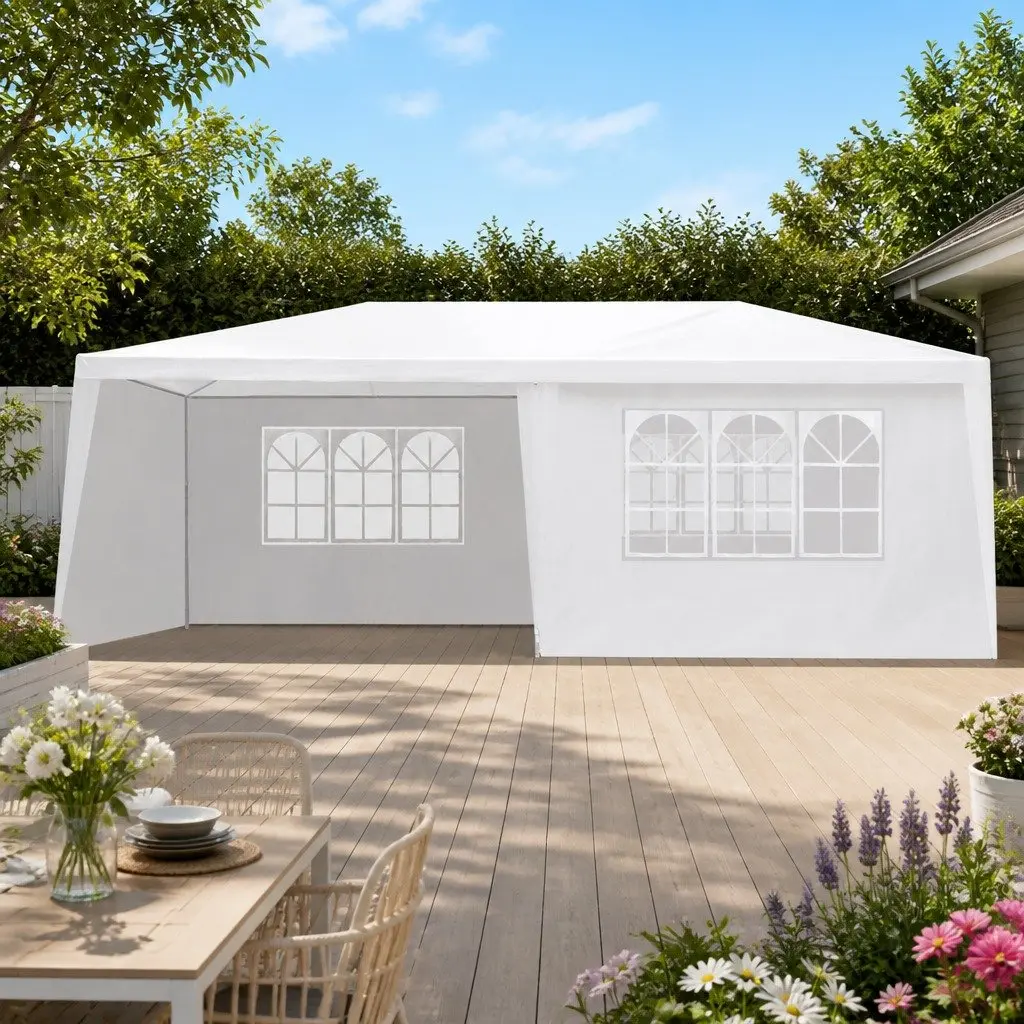 Gazebo Outdoor Wedding Party Canopy 3x6m White with Removable Side Walls