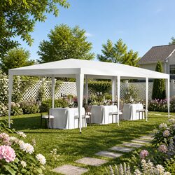 Gazebo 3x9m Wedding Party Marquee Tent Outdoor Event Camping Shade Yellow
