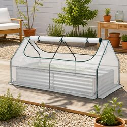 Raised Garden Bed 3 in 1 Greenhouse Planter Box Kit with Opening Windows