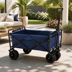 Garden Cart Folding Trolley 120kg Wagon Camping Beach Outdoor Heavy Duty