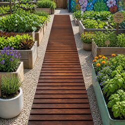 Garden Pathway Roll-Out Walkway 8FT Wooden Outdoor Decking Charcoal Anti-Slip