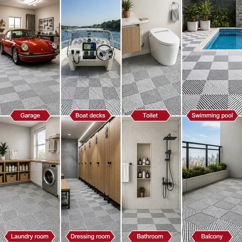 Interlocking Floor Tiles Heavy Duty Non-Slip 40x40cm Grey 20 Piece