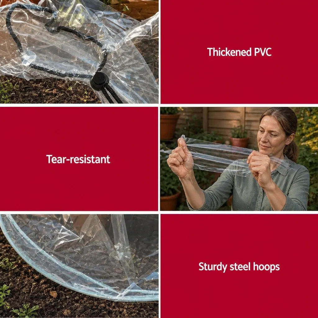 Mini Greenhouse Tunnel Portable Plant Protection 300x45x30cm Clear PVC