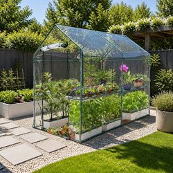Walk-in Greenhouse Tunnel 1.2x1.9x1.9M Garden Plant Growing House Shed Clear