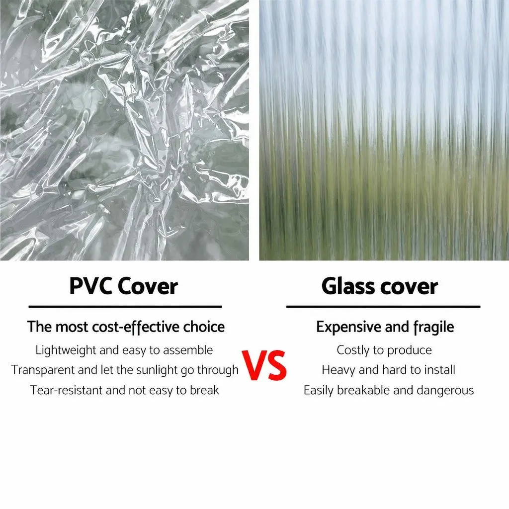 Walk-in Greenhouse Tunnel Transparent PVC Cover 1.2x1.9x1.9M Green Powder-coated Steel Frame
