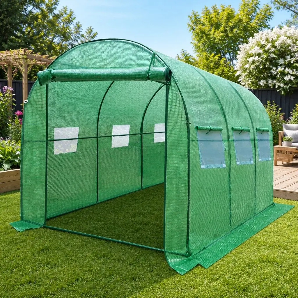 Walk-In Greenhouse 3x2x2M Tunnel Garden Plant Dome Shed Roll-Up Door Mesh