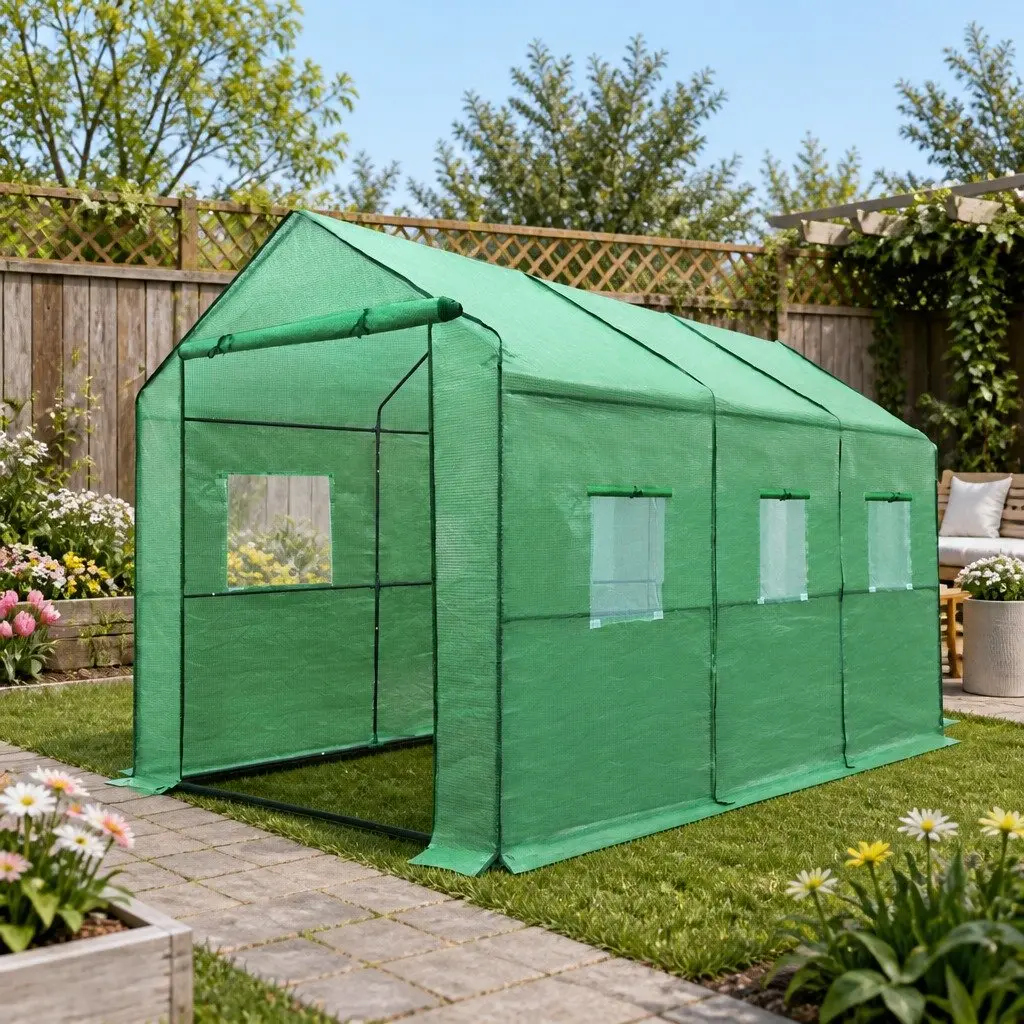 Walk In Greenhouse Tunnel 3.5M x 2M x 2M Garden Plant Growing House Shed