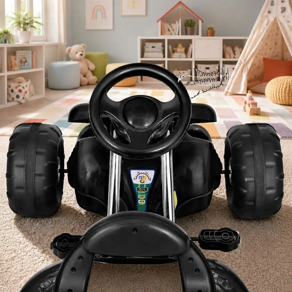 Kids Pedal Go Kart Toy Racing Car Plastic Tyre Black 3 Years and Above