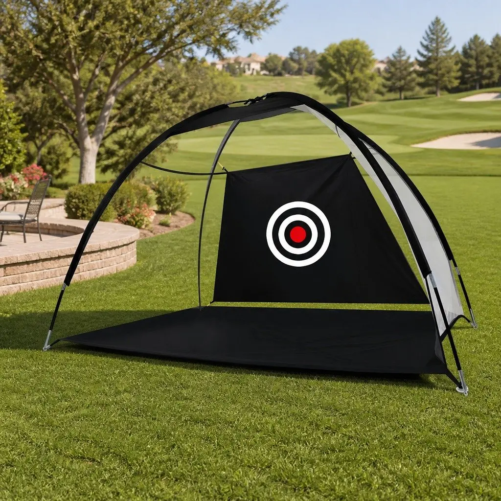 Golf Practice Net Ultra-Wide Training Aid Indoor Outdoor 300cm x 180cm x 200cm Black