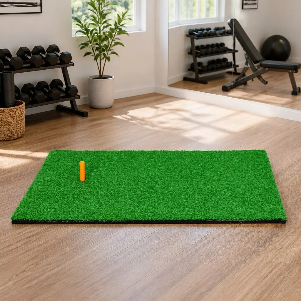 Golf Hitting Practice Mat Portable Driving Range Training Aid 80x60cm Green