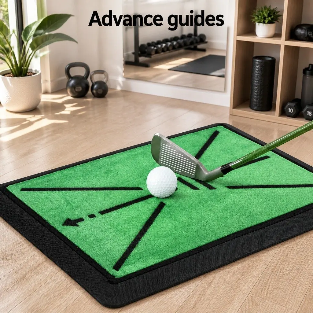 Golf Hitting Mat Swing Path Feedback Training Indoor Outdoor 44cm x 33cm Green Turf SBR Base