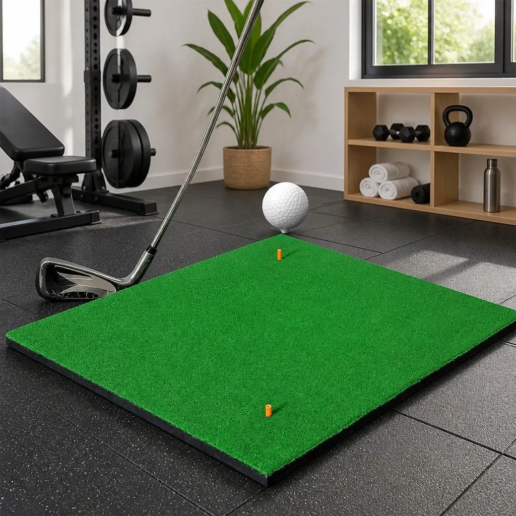 Golf Hitting Mat Portable Training Grass 150x150cm Green