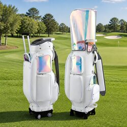 Golf Cart Bag Rolling Buggy Club Organiser with Spinner Wheels Telescopic Handle