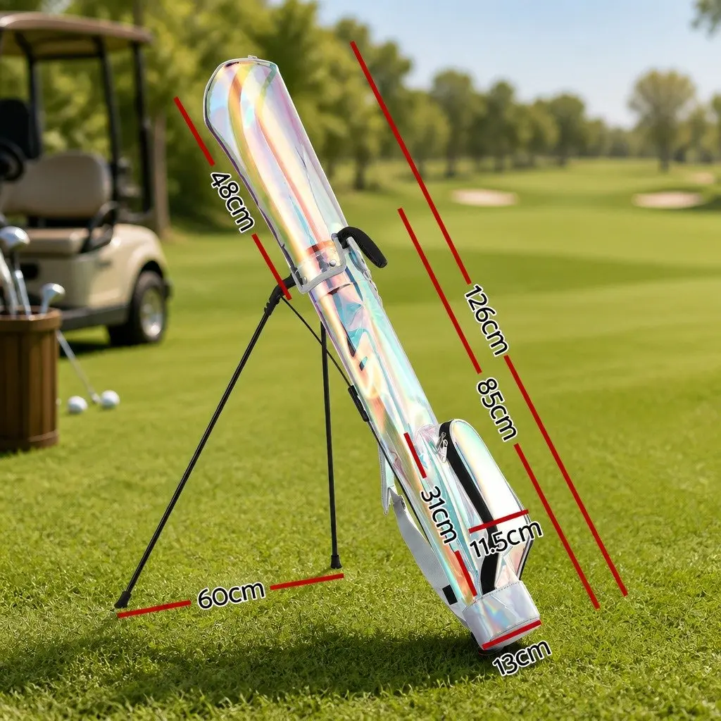 Golf Stand Bag Lightweight Compact Carry Holographic Multicolour