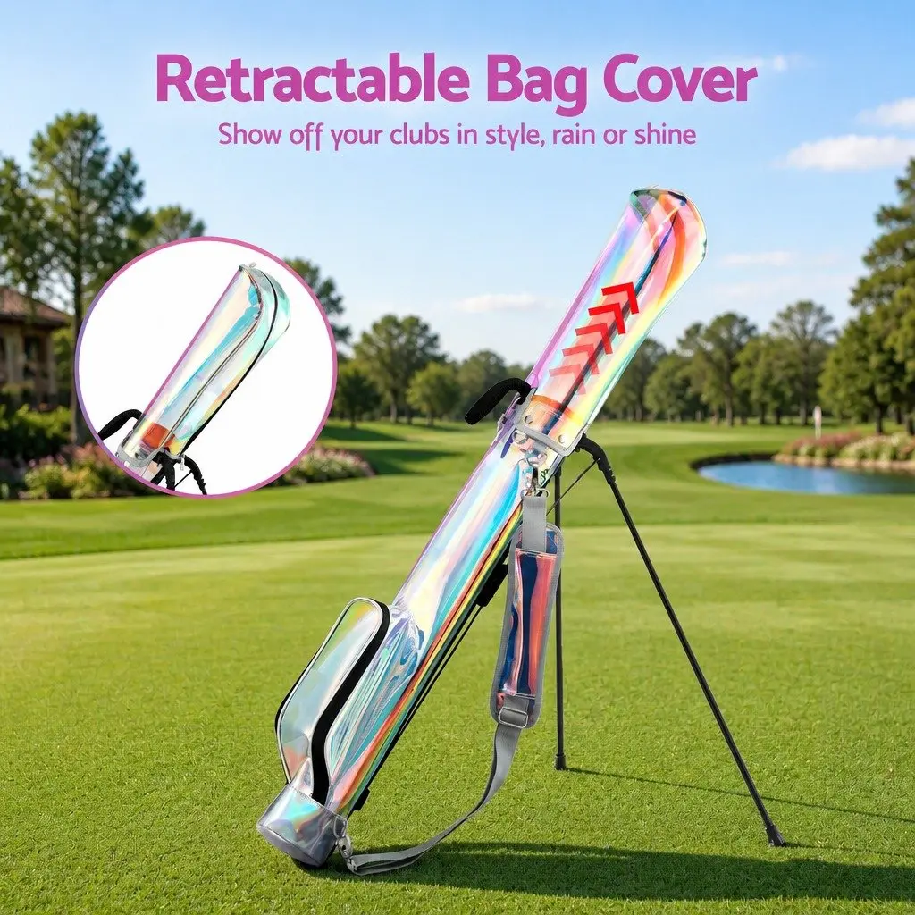 Golf Stand Bag Lightweight Compact Carry Holographic Multicolour