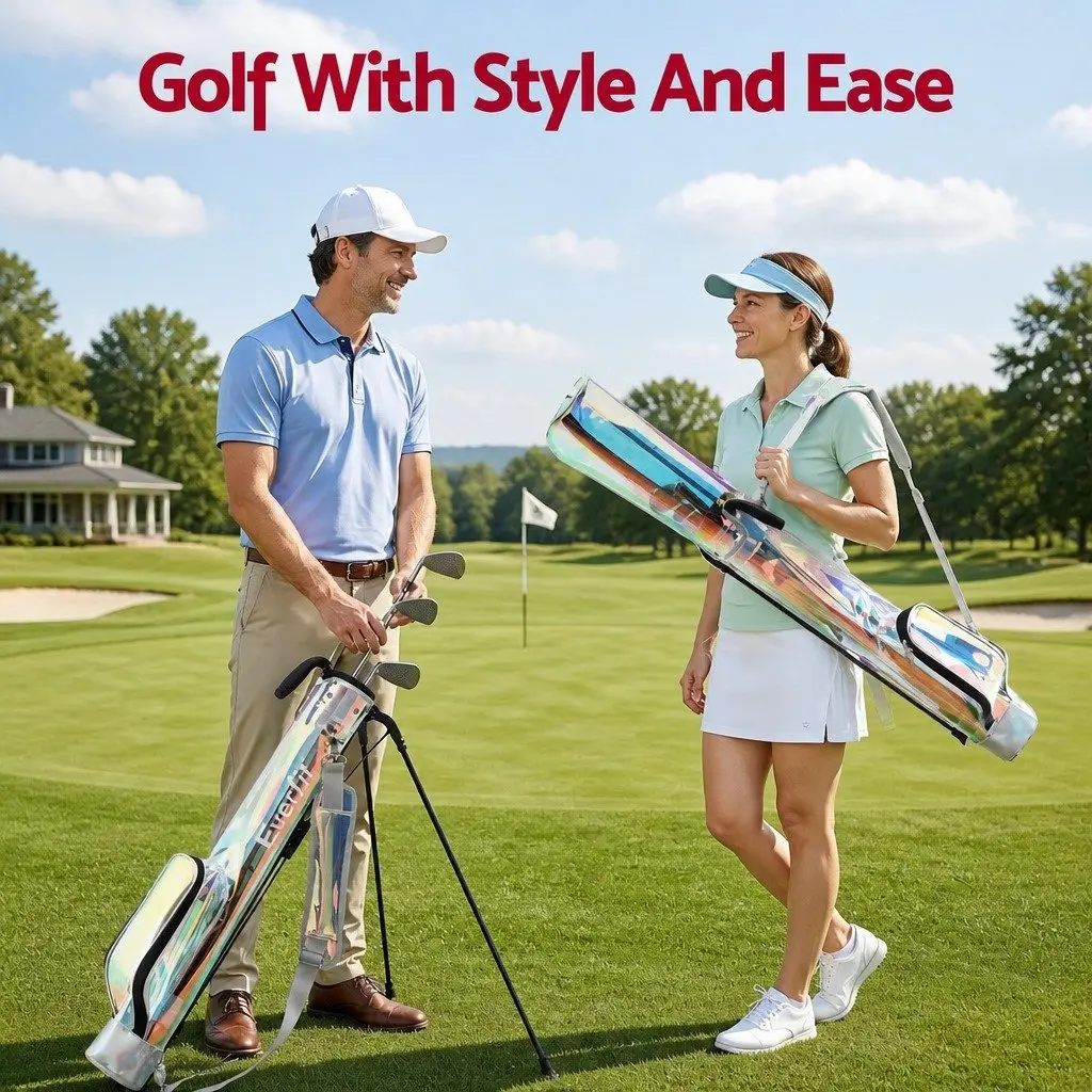 Golf Stand Bag Lightweight Compact Carry Holographic Multicolour
