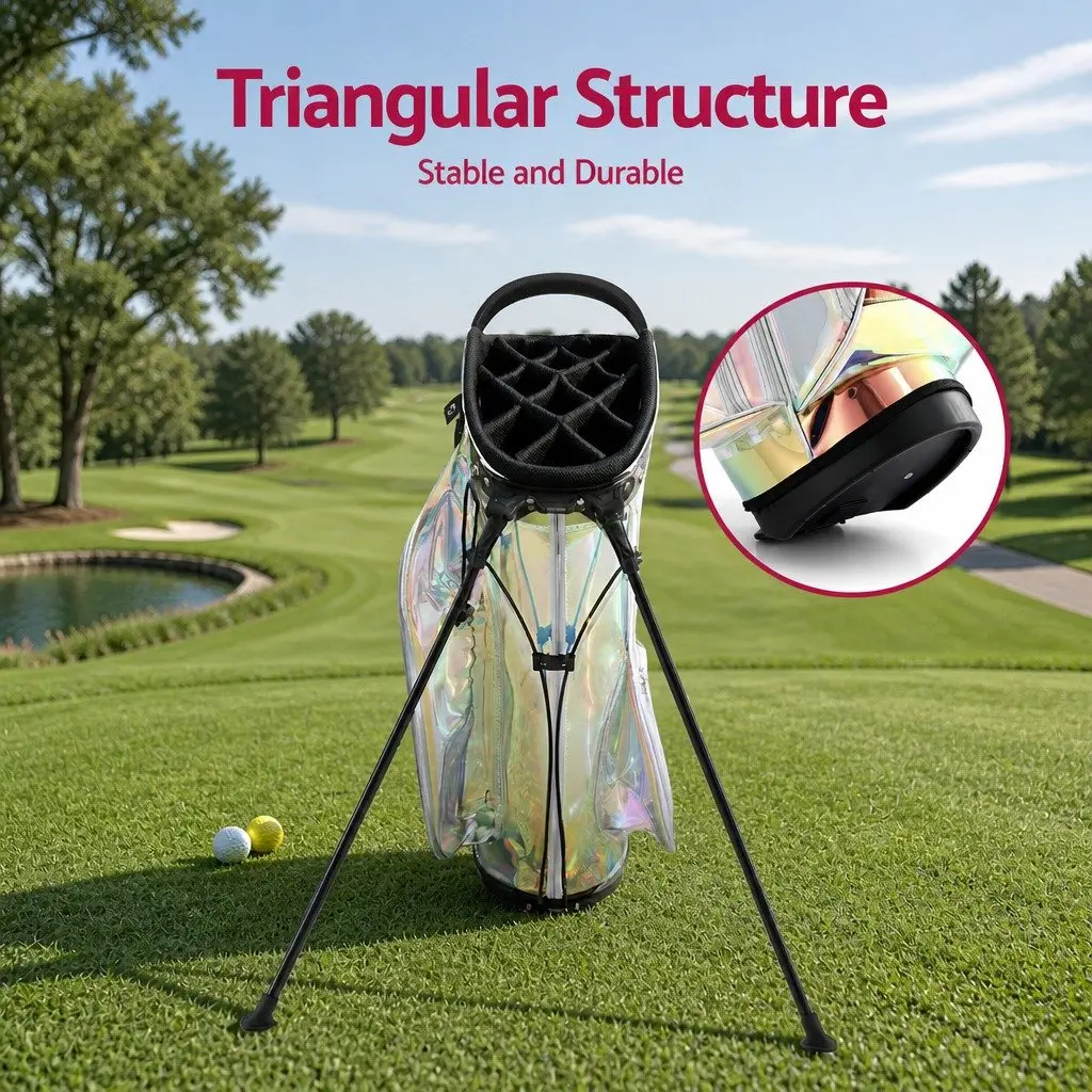 Golf Stand Bag Lightweight Carry Dual Strap Holographic TPU