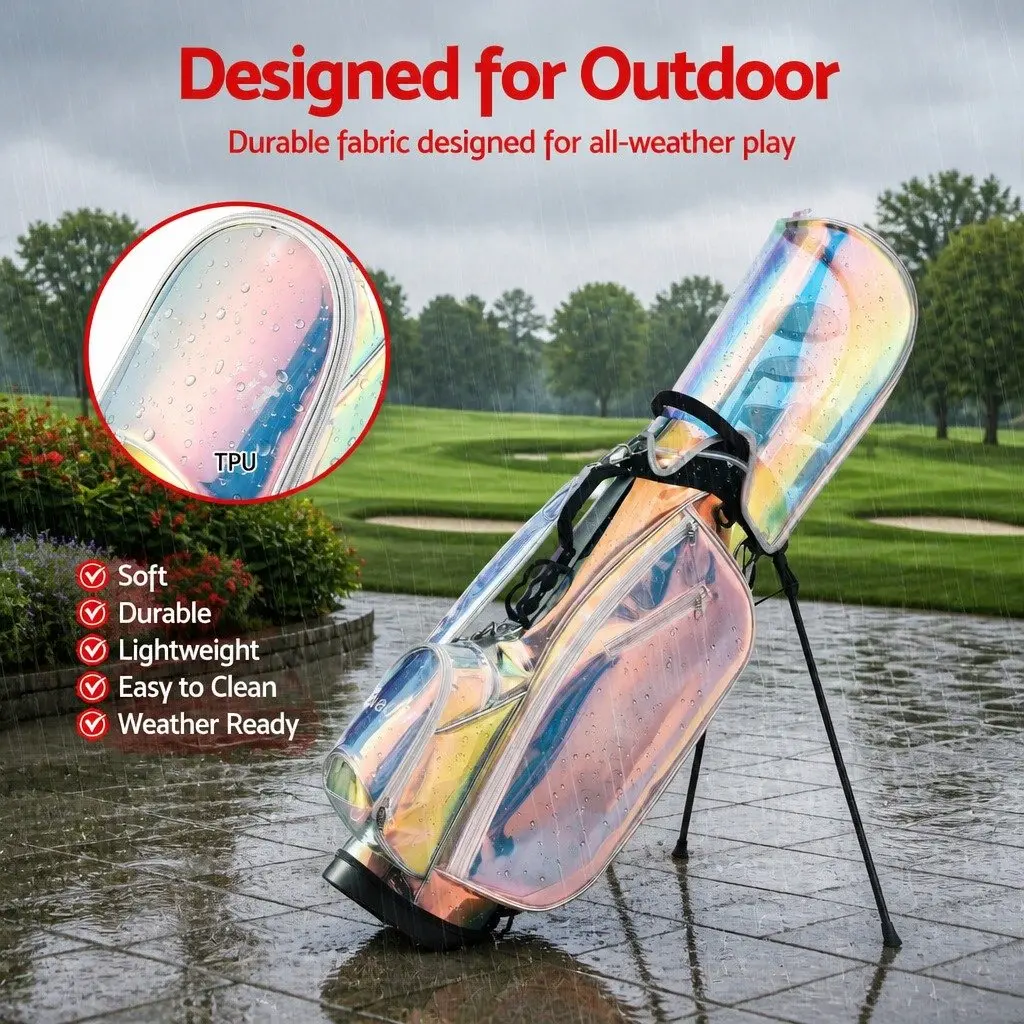 Golf Stand Bag Lightweight Carry Dual Strap Holographic TPU