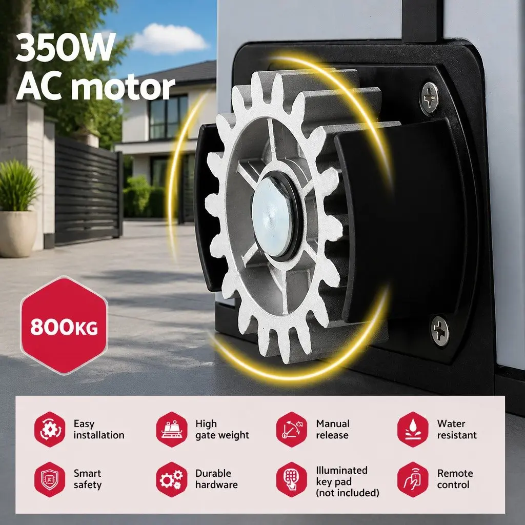Electric Automatic Sliding Gate Opener 4M 800KG Remote Control Steel Wood Vinyl