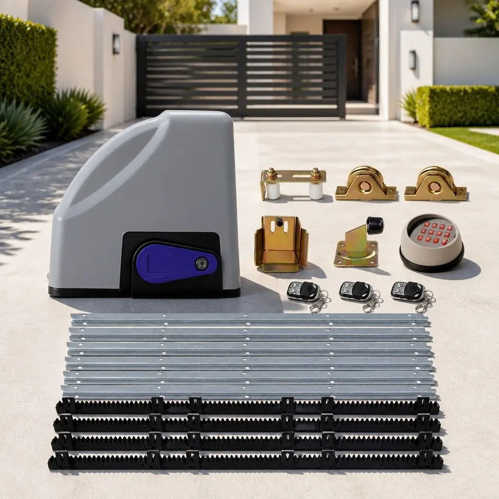 Electric Sliding Gate Opener 800KG 4M Rail Keypad Remote Control Auto-Close