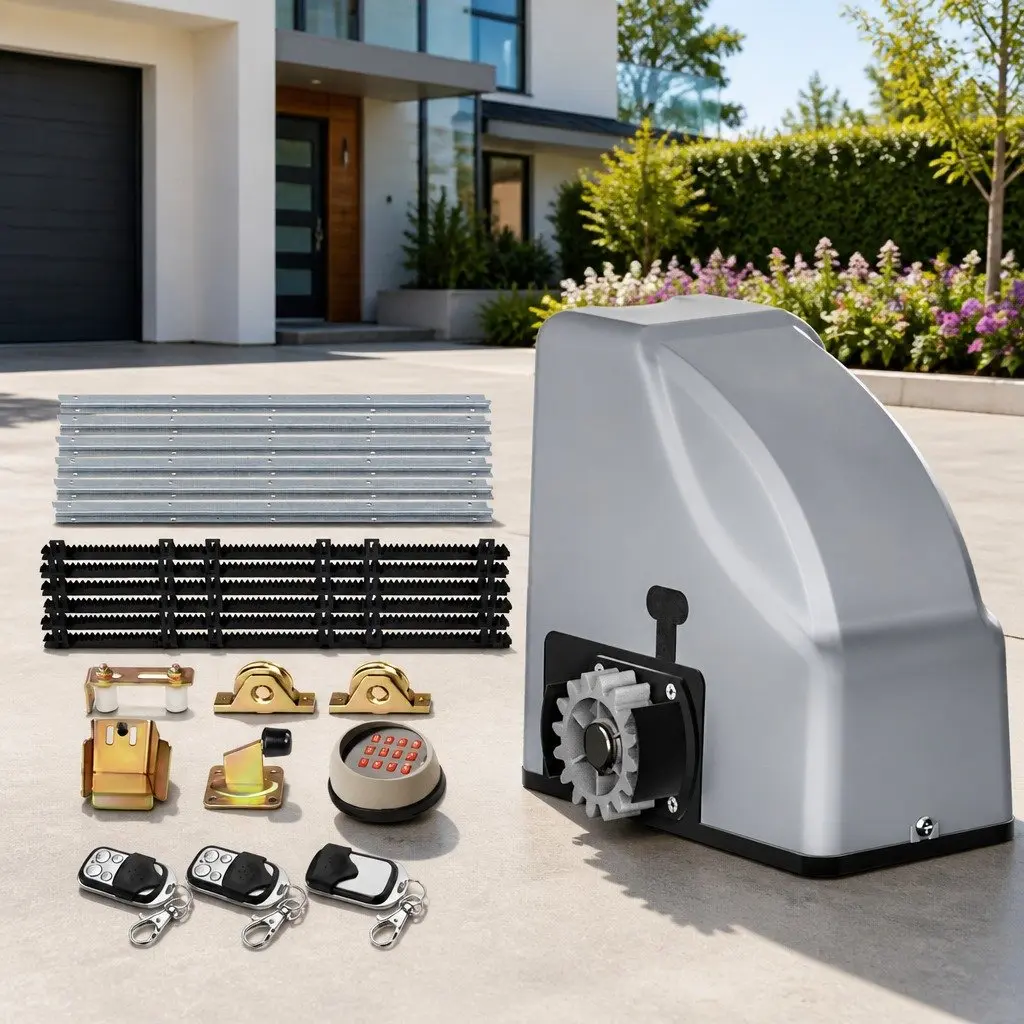 Electric Sliding Gate Opener 800kg 6m with Remote Control Silver