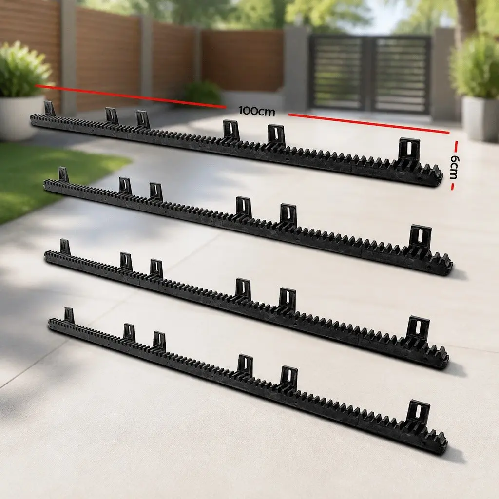 Sliding Gate Opener Rack Rail Kit Heavy Duty Nylon Reinforced Steel Core Black
