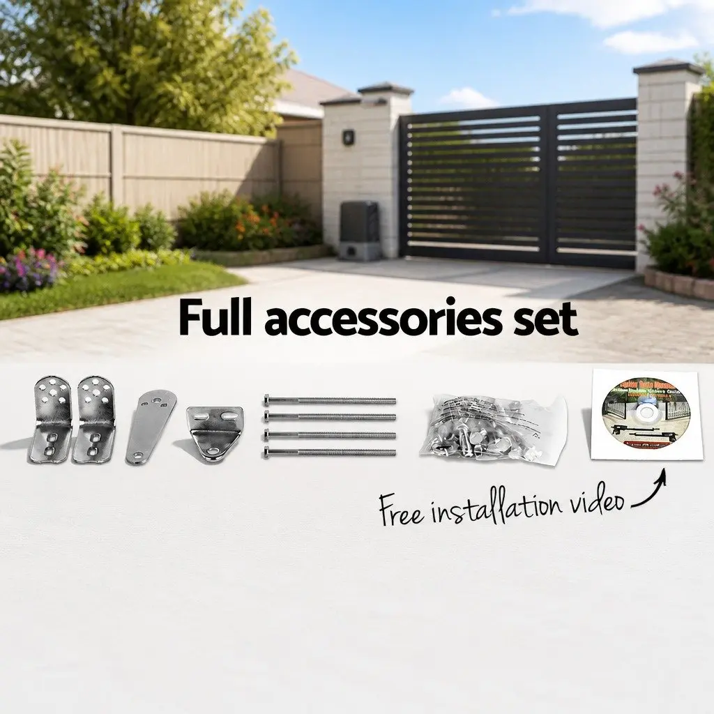 Electric Gate Opener Automatic 300kg 5m Black Remote Control