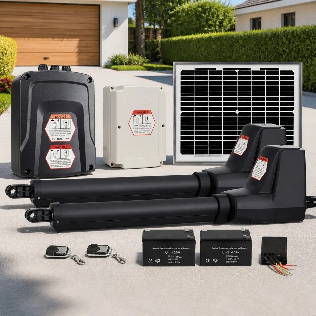 Solar Powered Gate Opener Auto Electric Remote Control 800kg Swing Fence System