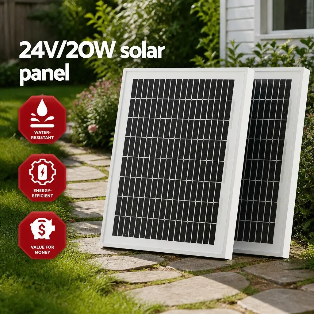Solar Powered Automatic Gate Opener 20W Remote Control for Gates up to 300kg and 5m Weather Resistant Control Box