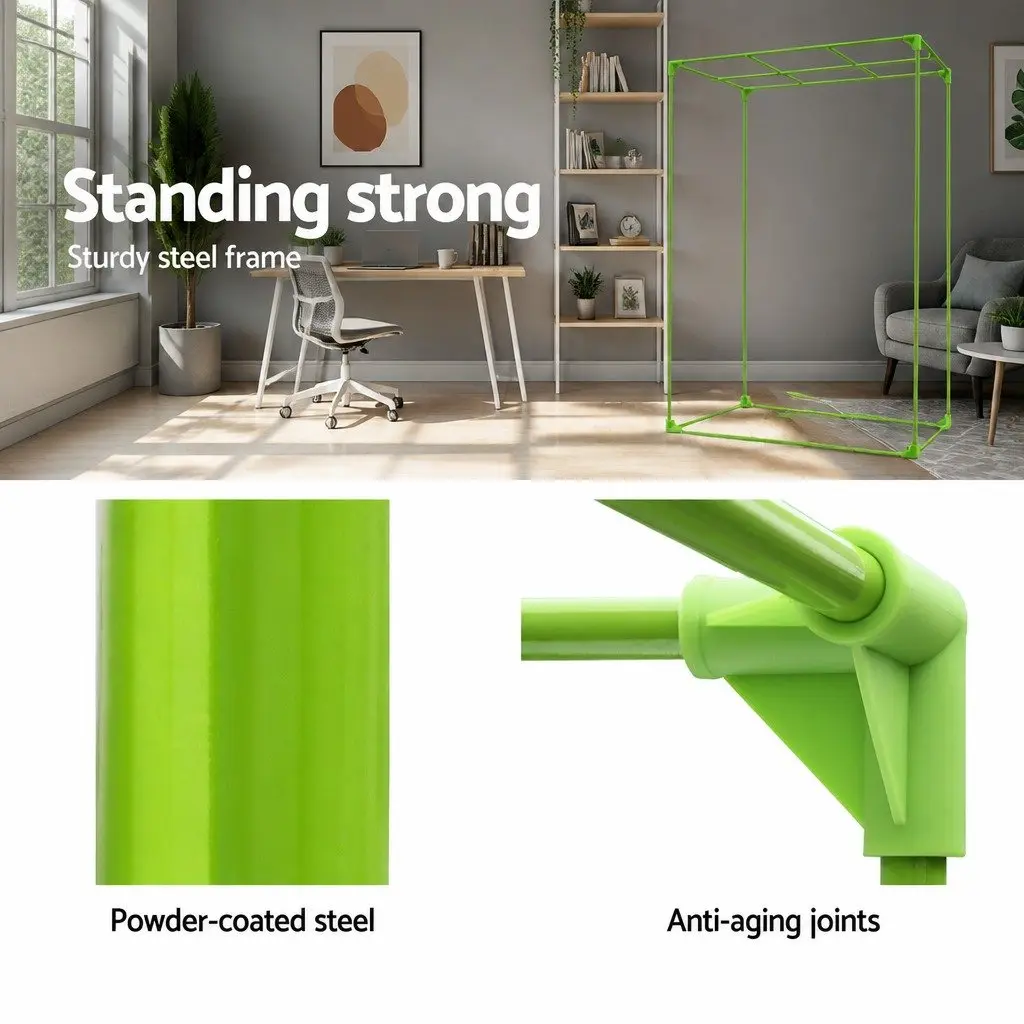 Grow Tent Waterproof 280x140x200CM Indoor Plant Room with Heavy-duty Steel Frame Black and Green