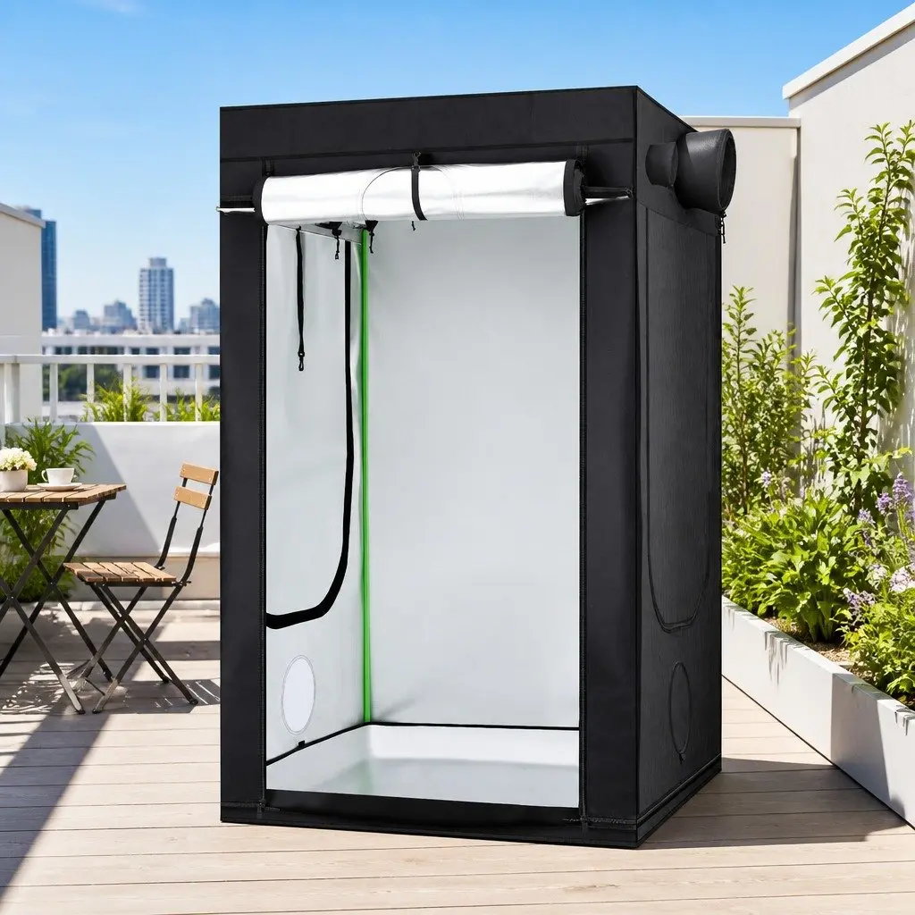 Grow Tent Kit 120x120x200cm Hydroponics Indoor Growing System Black