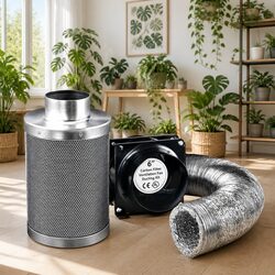 6 Inch Ventilation Kit Fan Carbon Filter Ducting Hydroponics Grow Tent System