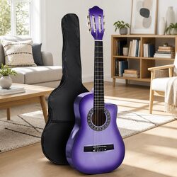 34 Inch Classical Guitar Nylon String Wooden Body Beginner Kids Learning Purple