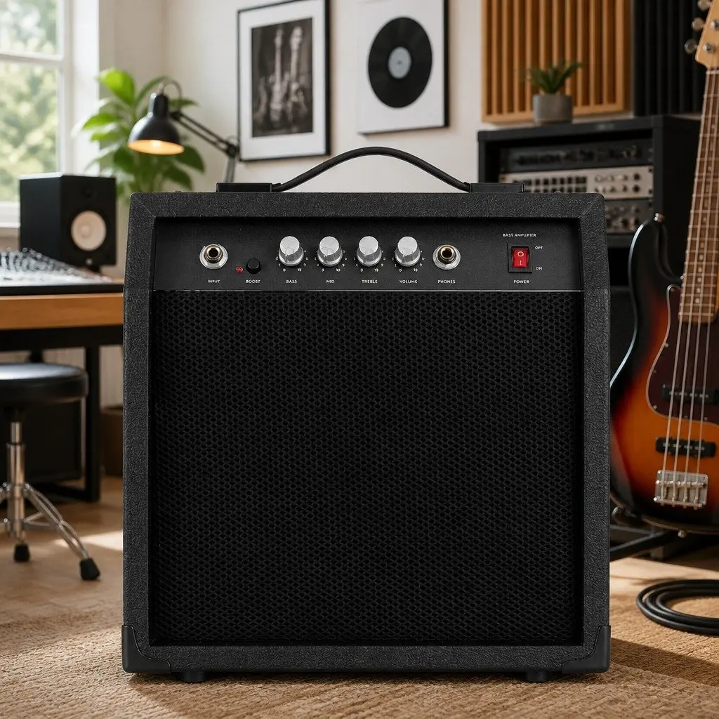 40W Bass Guitar Amplifier Portable Practice Amp Black Compact