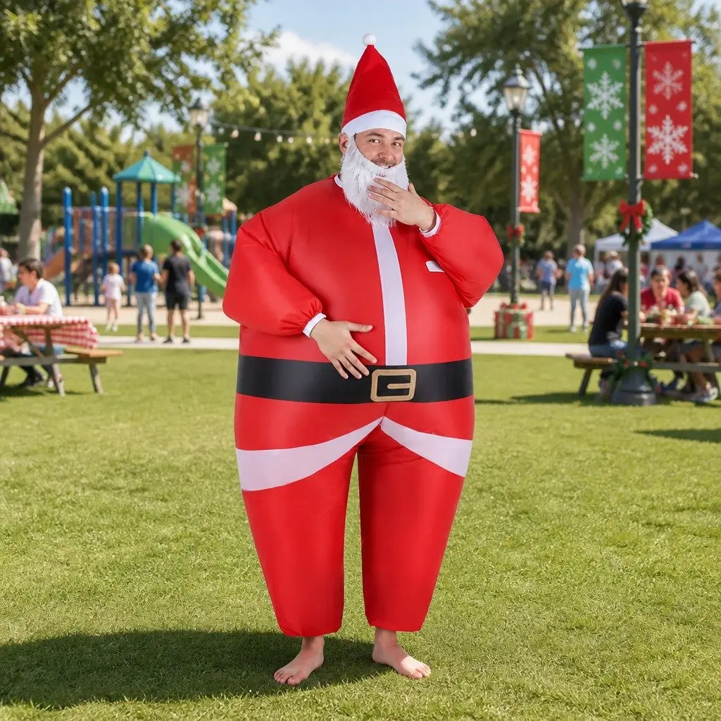 Inflatable Santa Claus Christmas Costume Adult Party Fancy Dress Blow Up Unisex