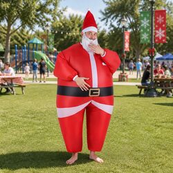 Inflatable Santa Claus Christmas Costume Adult Party Fancy Dress Blow Up Unisex
