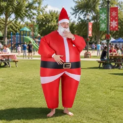 Inflatable Santa Claus Christmas Costume Adult Party Fancy Dress Blow Up Unisex