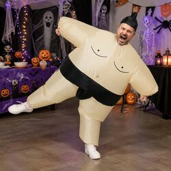 Inflatable Sumo Costume Adult Blow Up Fancy Dress Party Halloween Cosplay Suit