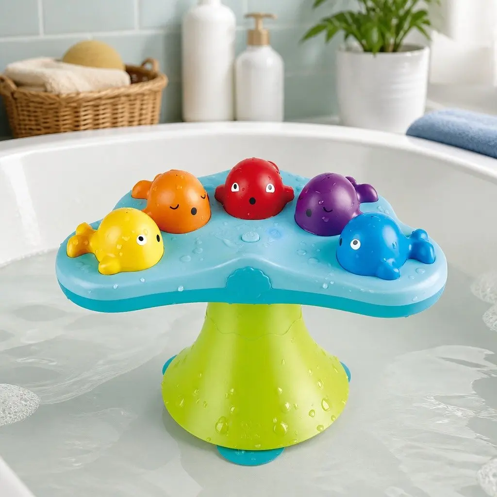 Musical Whale Fountain Bath Toy Interactive Water Spray Sensory Learning