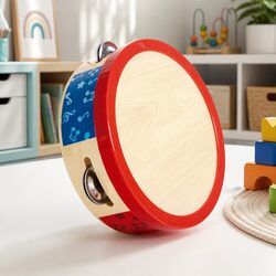 Tap Along Tambourine Musical Toy Rhythm Learning Instrument Kids Wooden Toy