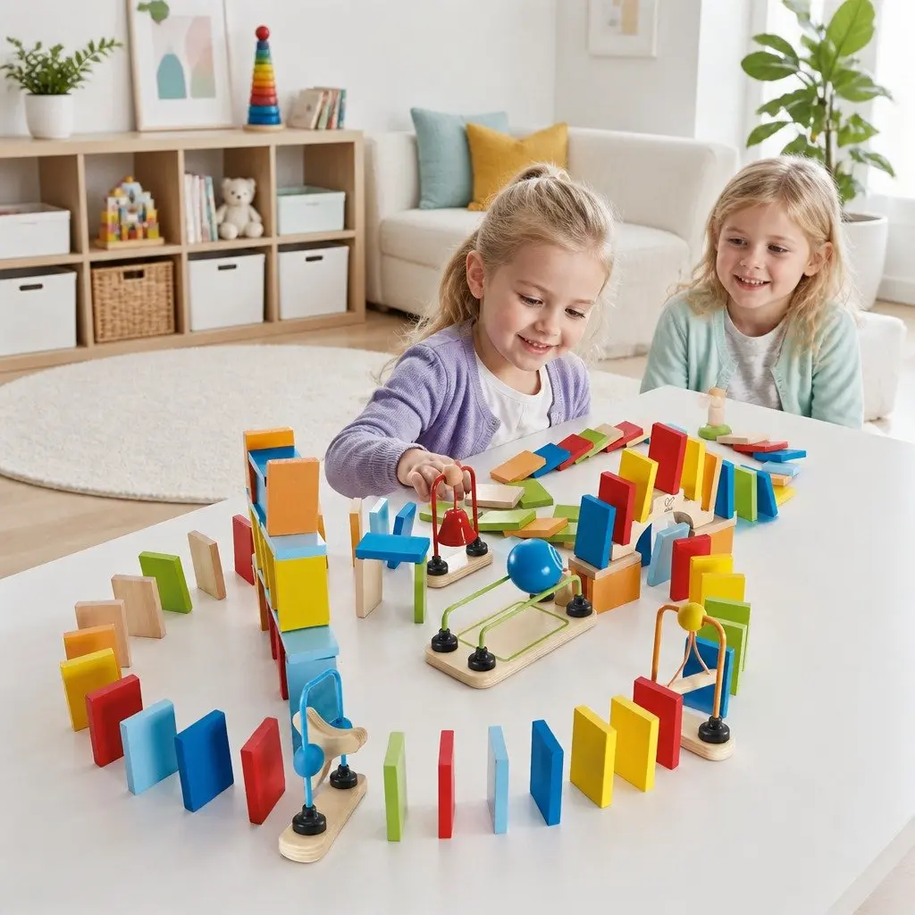 Dynamo Dominoes Set Interactive Chain Reaction 107 Piece Colorful Domino Blocks