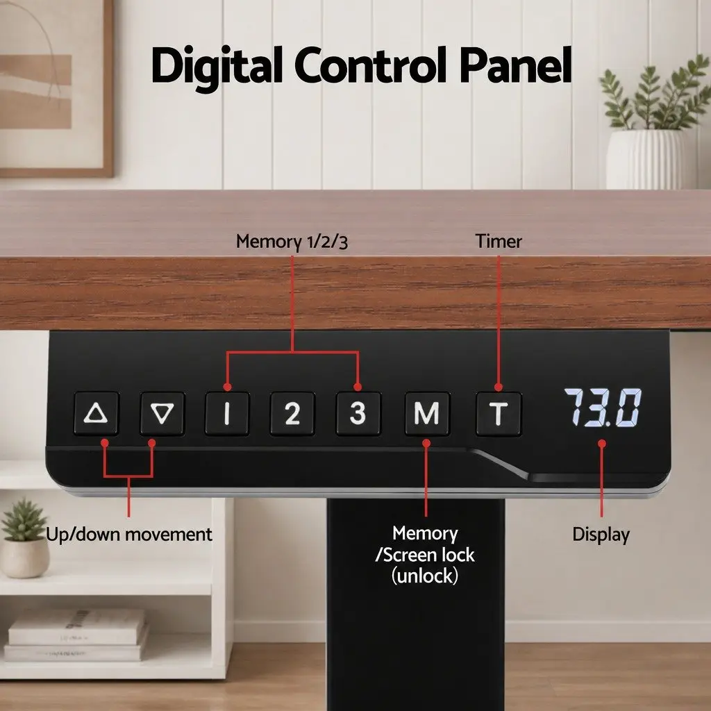 Electric Standing Desk Dual Motor Height Adjustable 140cm Walnut