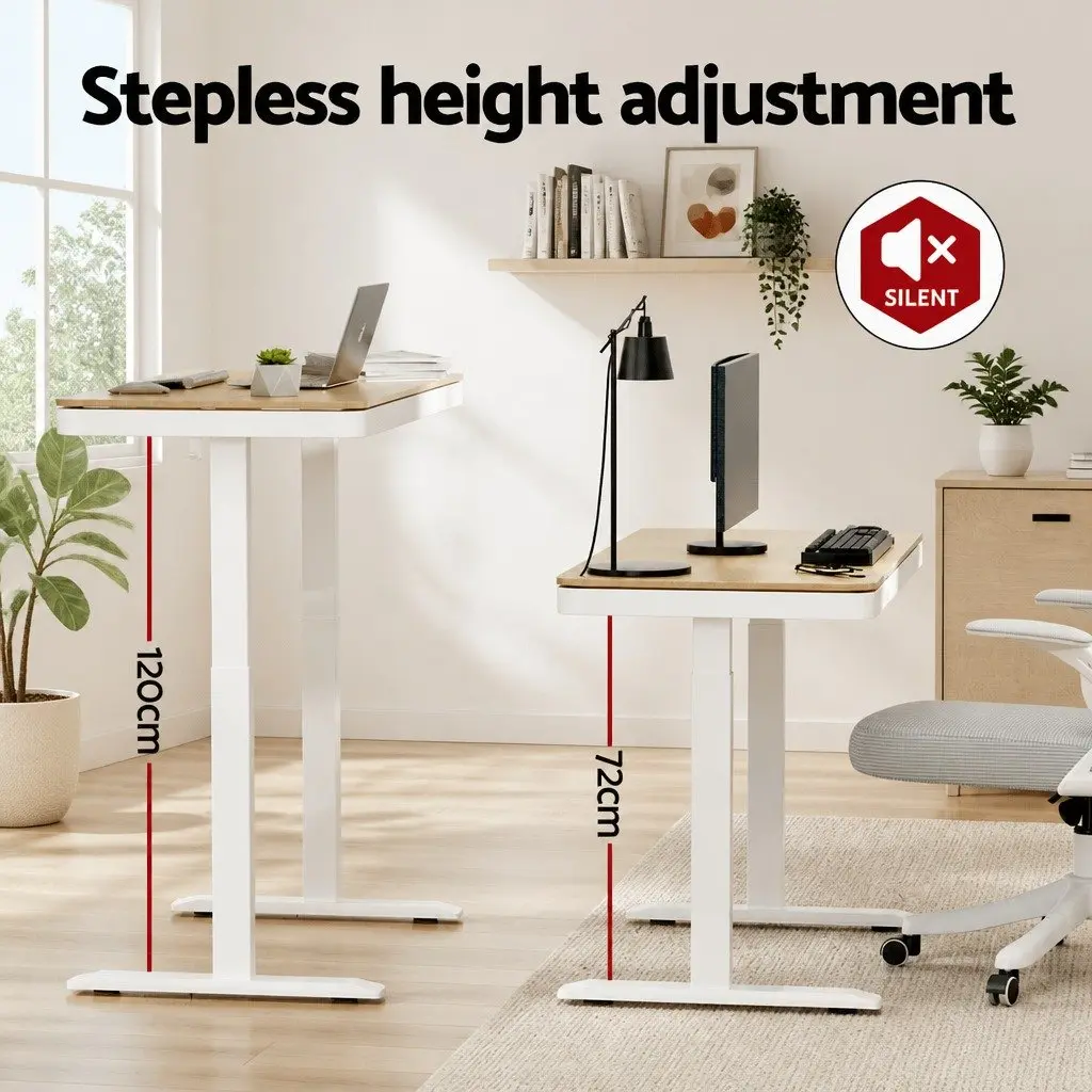 Electric Sit Stand Desk Motorised Dual Motor Height Adjustable 120cm Walnut