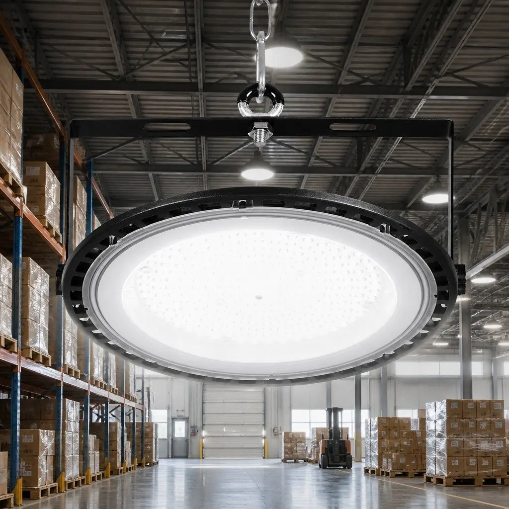 High Bay Light 150W LED Industrial Ceiling Lamp Black Honeycomb Aluminium Heat Sink